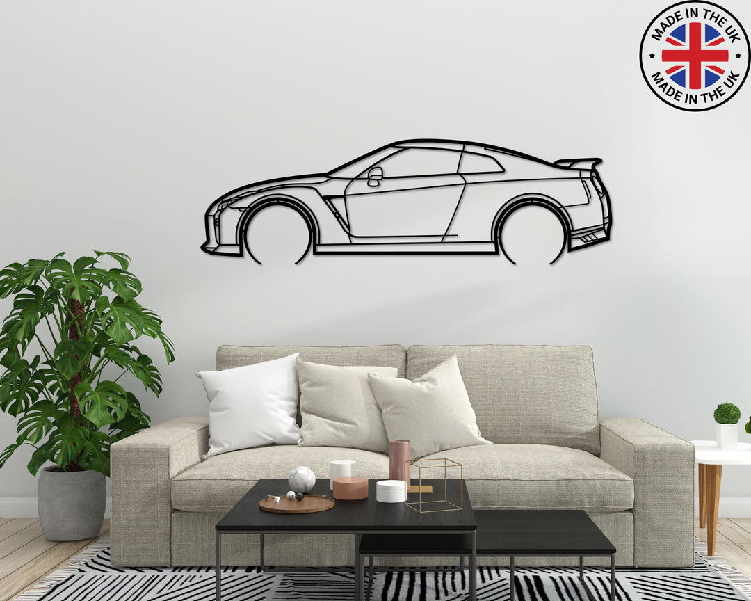 Nissan Skyline GTR 35 Metal Car Silhouette wall art, Buy now, Order Online, 2024, Car wall art uk, above sofa