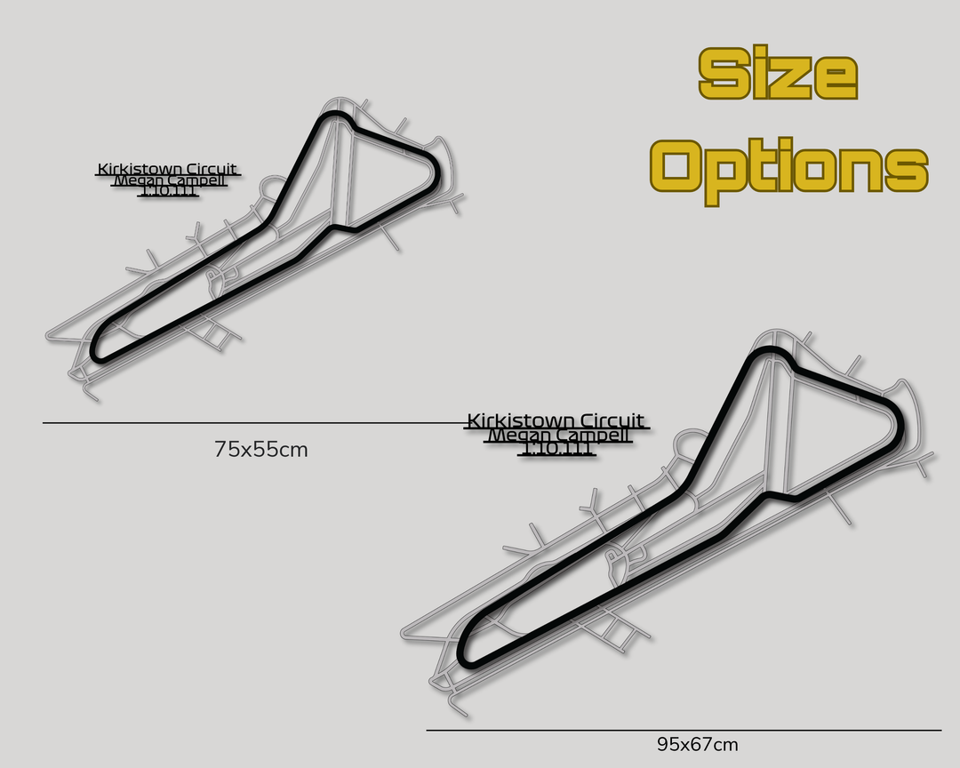 Kirkistown Racing Circuit. N.I, Detailed Circuit Metal Wall Art
