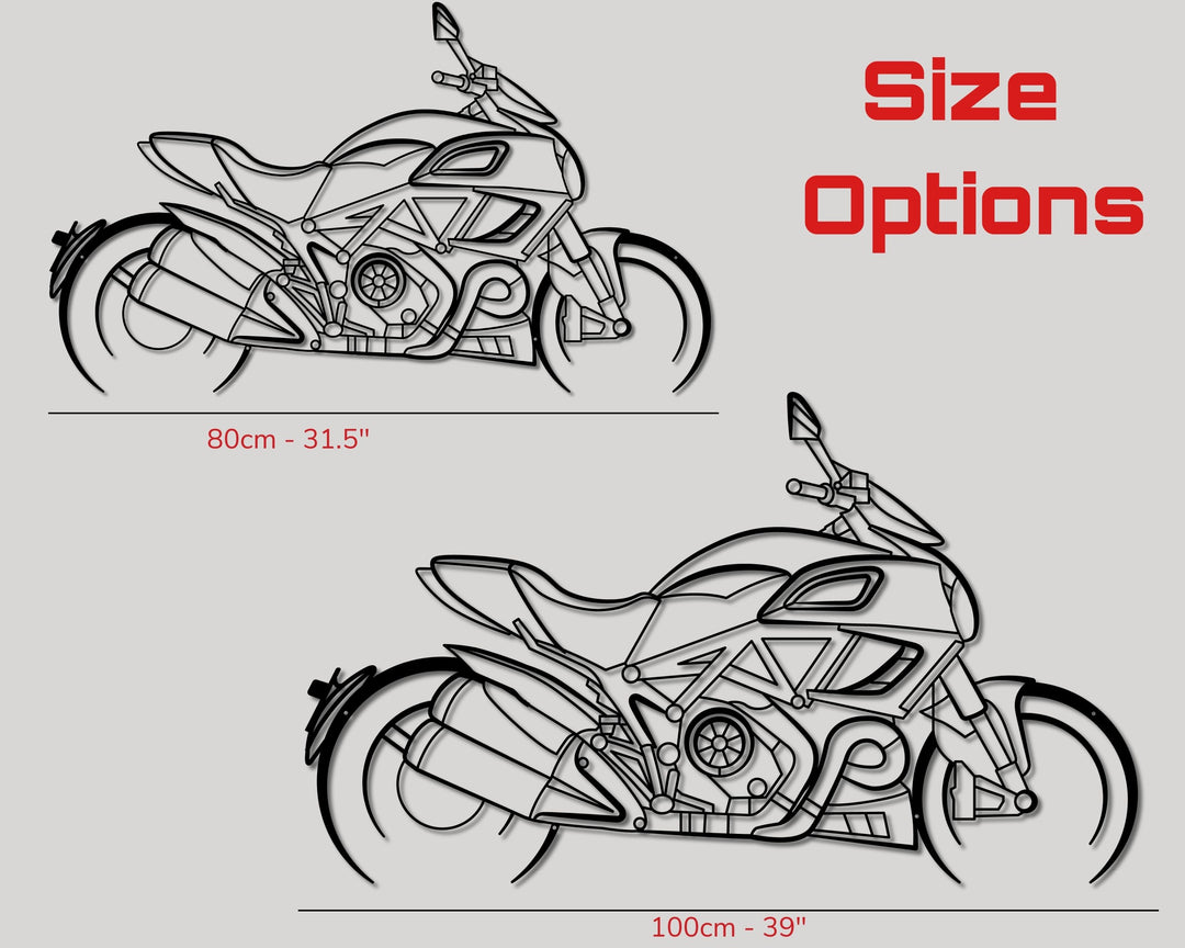 Diavel, Detailed Silhouette Metal Wall Art