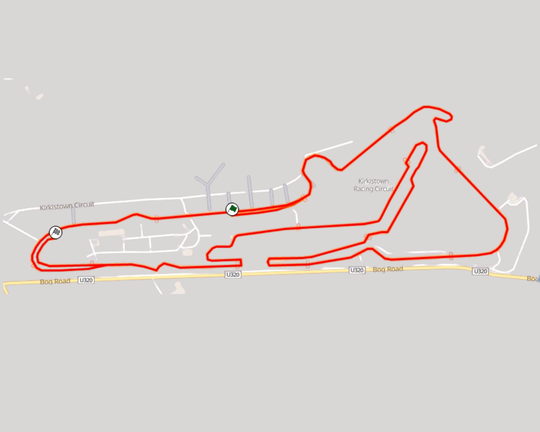 Kirkistown Racing Circuit. N.I, Detailed Circuit Metal Wall Art