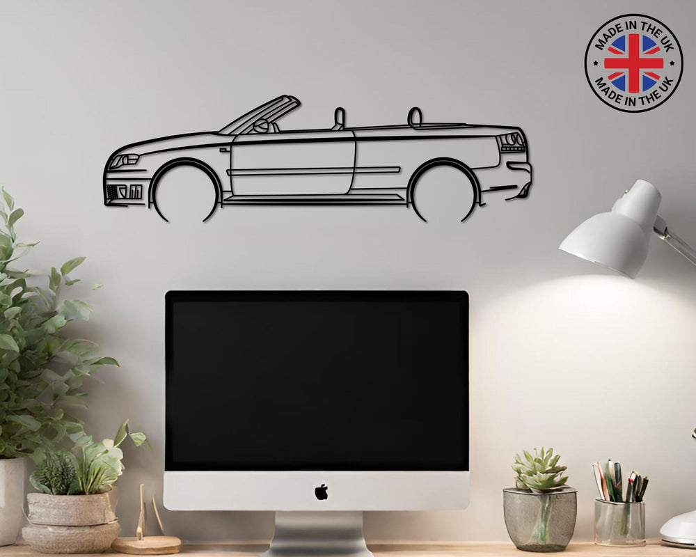 RS4 B7 Cabriolet, Silhouette Metal Wall Art