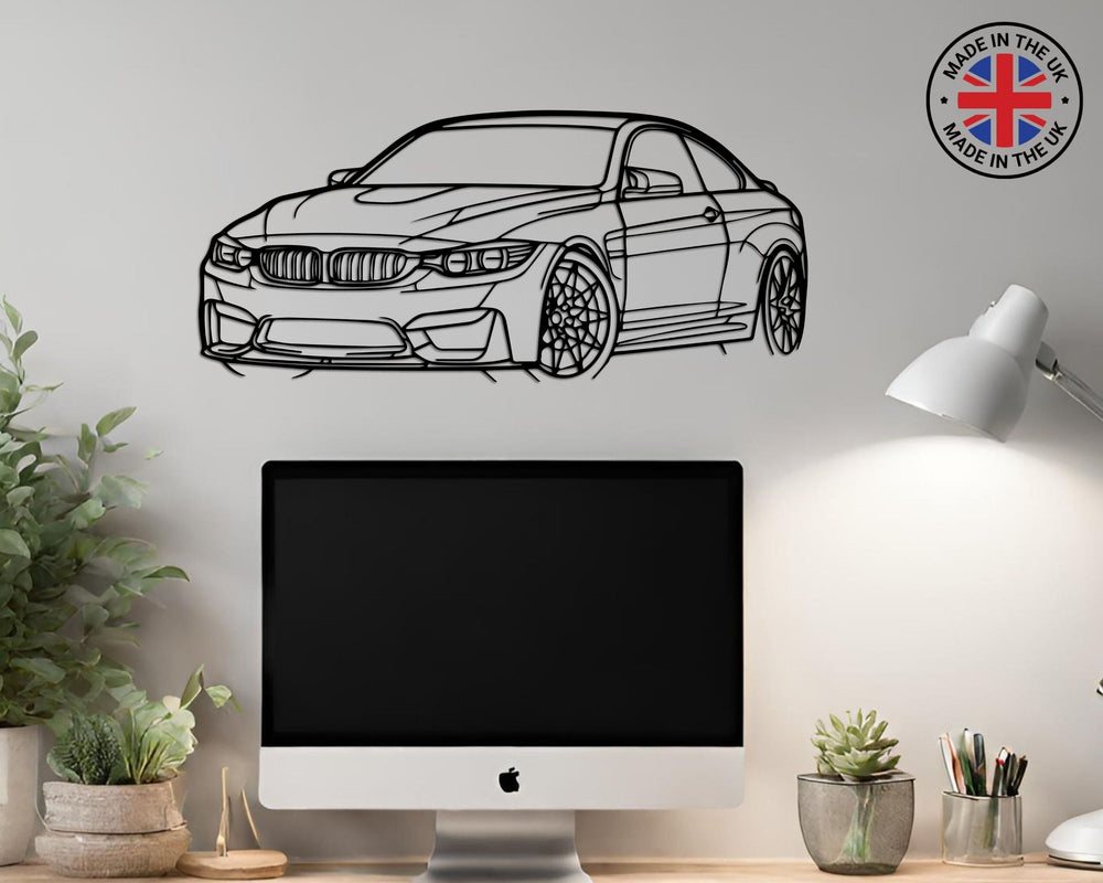 M4 F82 Front Angle, Silhouette Metal Wall Art