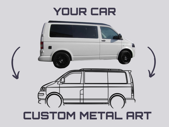 VW T5 Transporter car silhouette wall art, create your own