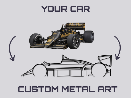 Lotus 98T car silhouette wall art, ayrton senna