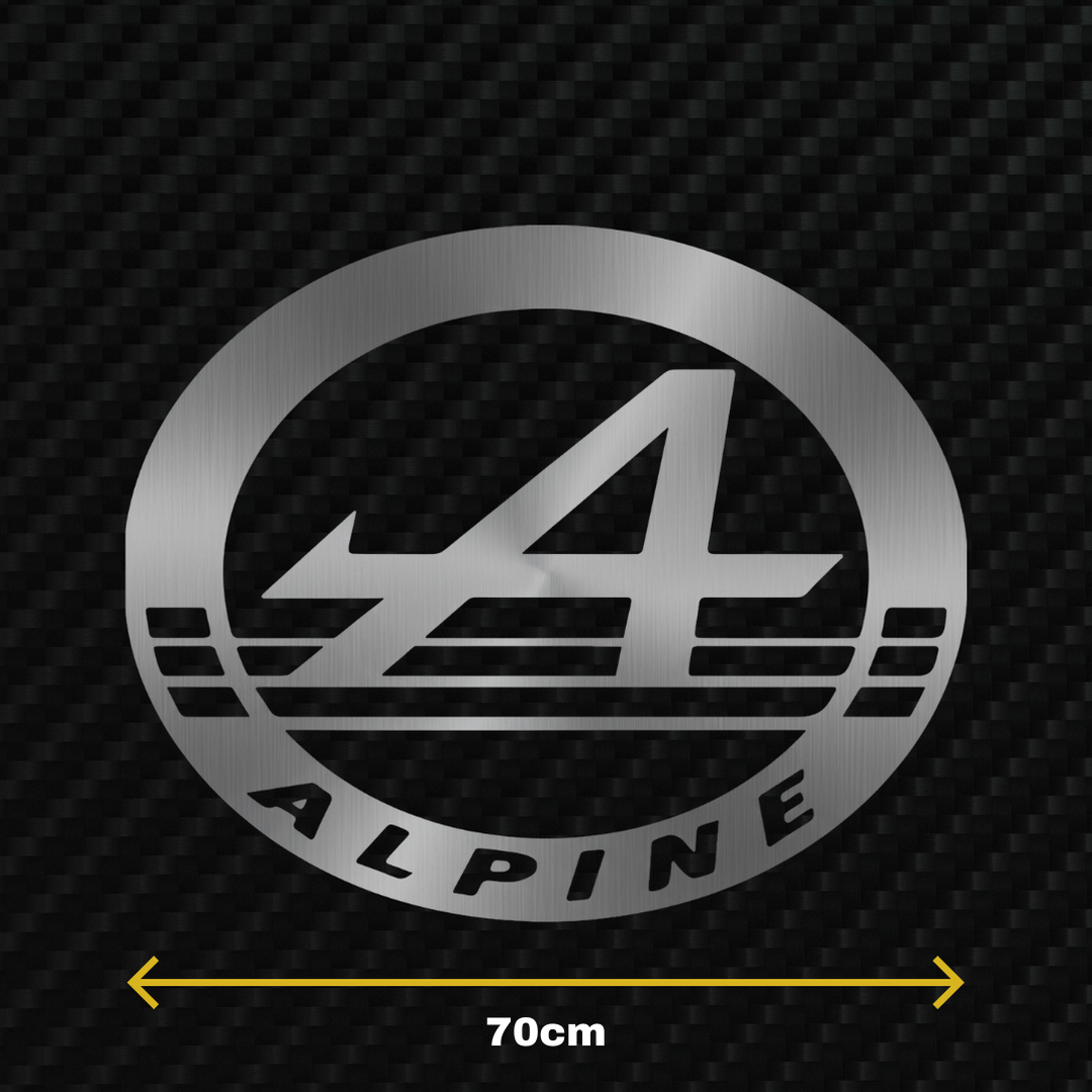 ALPINE Metal Stainless Steel Sign Wall Art