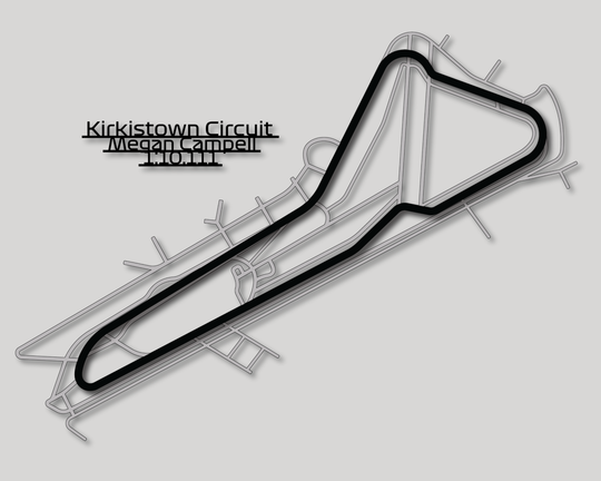 Kirkistown Racing Circuit. N.I, Detailed Circuit Metal Wall Art