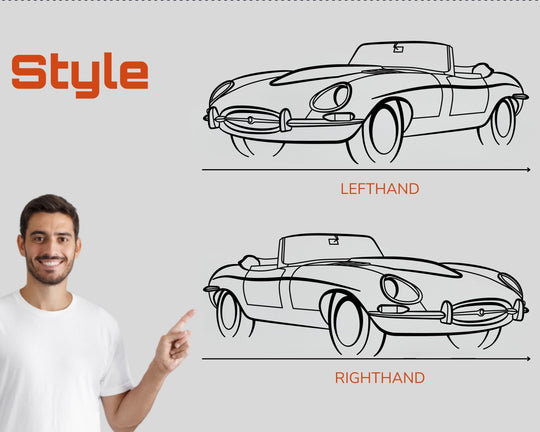 E-Type Series 1 Front Angle, Silhouette Metal Wall Art