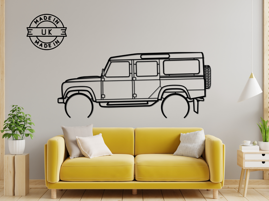 Defender 110 Station Wagon, Detailed Silhouette Metal Wall Art