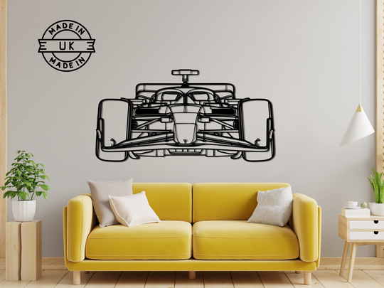 F1 2024 Front design, Detailed Silhouette Metal Wall Art