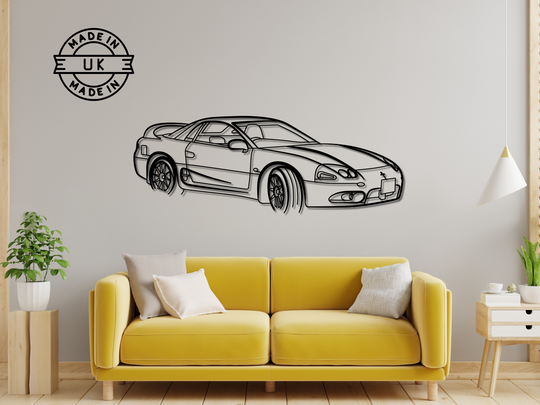 3000 GTO Front Angle, Detailed Silhouette Metal Wall Art