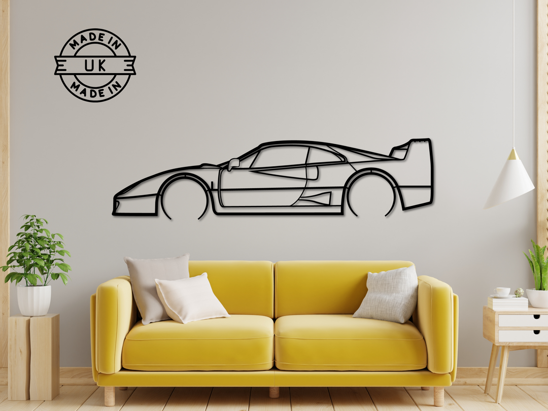 F40, Detailed Silhouette Metal Wall Art