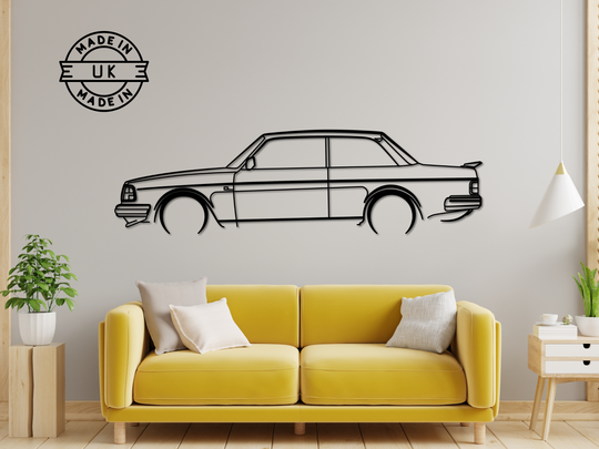 242 L Turbo, Detailed Silhouette Metal Wall Art