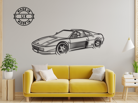 348 TS Front Angle, Detailed Silhouette Metal Wall Art