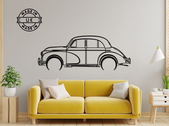 Morris Minor, Detailed Silhouette Metal Wall Art