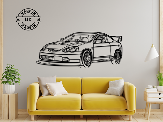 Modified DC5 Front Angle, Detailed Silhouette Metal Wall Art