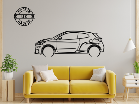 Yaris GRNM 2018, Detailed Silhouette Metal Wall Art
