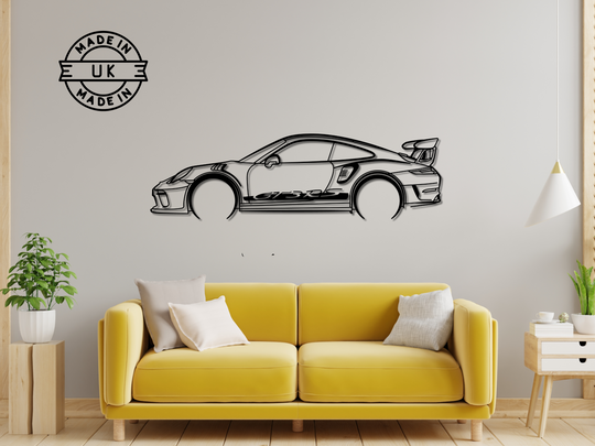 911 GT3 RS (991.2), Detailed Silhouette Metal Wall Art
