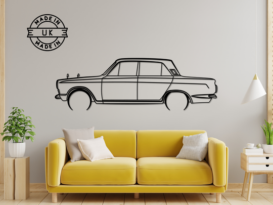MK1 Cortina, Detailed Silhouette Metal Wall Art