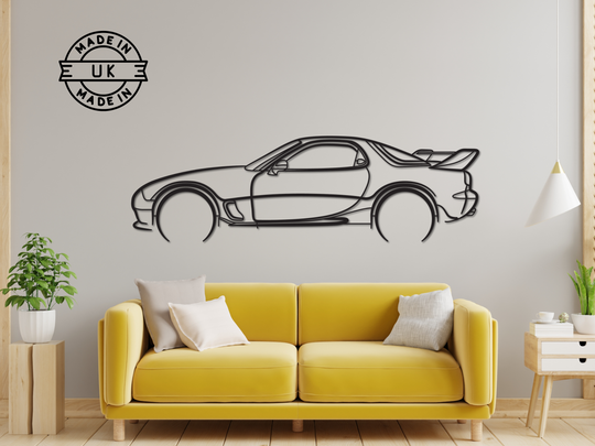 RX7 FD, Detailed Silhouette Metal Wall Art