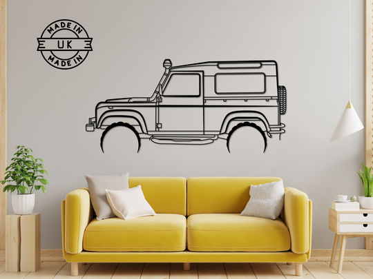 90 Defender, Detailed Silhouette Metal Wall Art