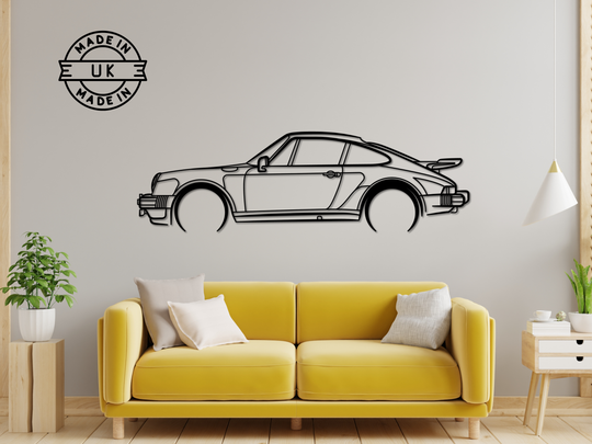911 Turbo (930), Detailed Silhouette Metal Wall Art