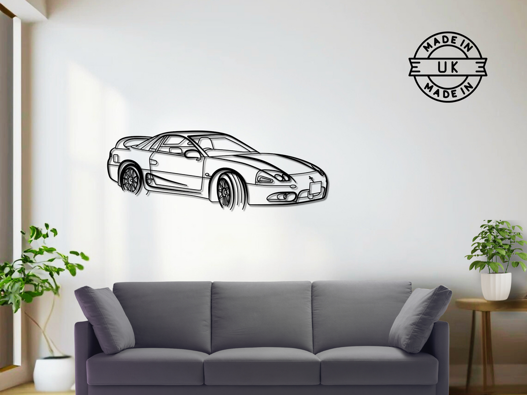 3000 GTO Front Angle, Detailed Silhouette Metal Wall Art