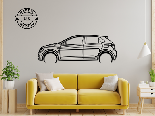 Polo GTI 2019, Detailed Silhouette Metal Wall Art