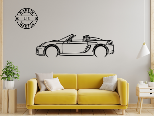 Boxster Spyder, Detailed Silhouette Metal Wall Art