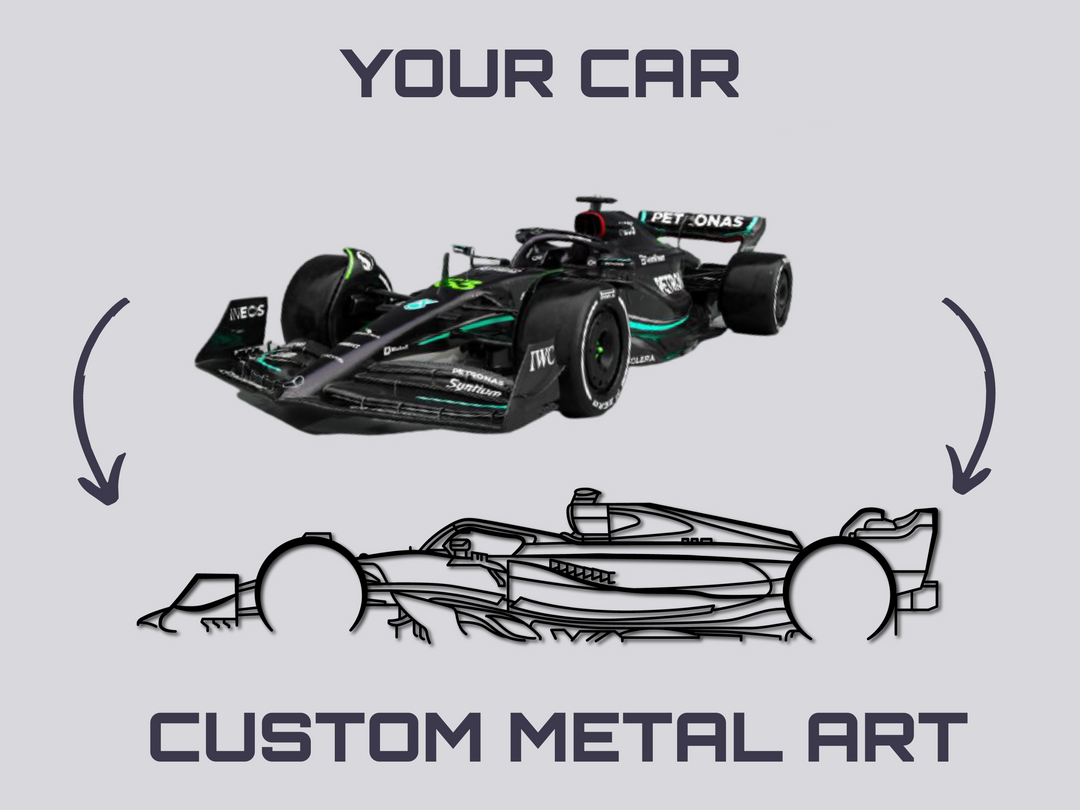 Mercedes W14 F1 2023 car silhouette wall art, create your own