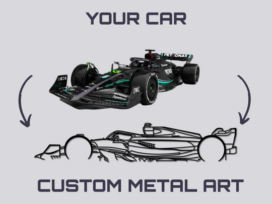Mercedes W14 F1 2023 car silhouette wall art, create your own