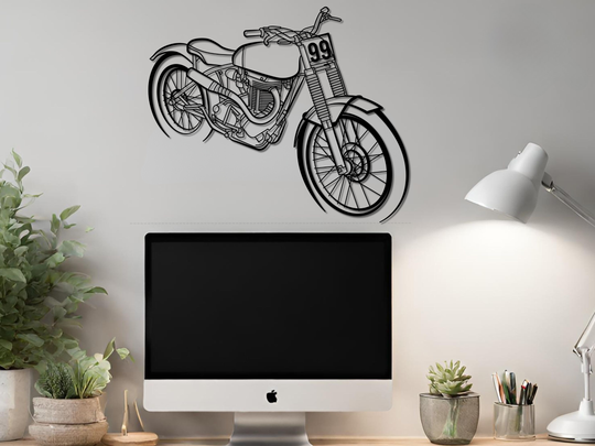 Ariel HT5 Trialsbike, Detailed Silhouette Metal Wall Art