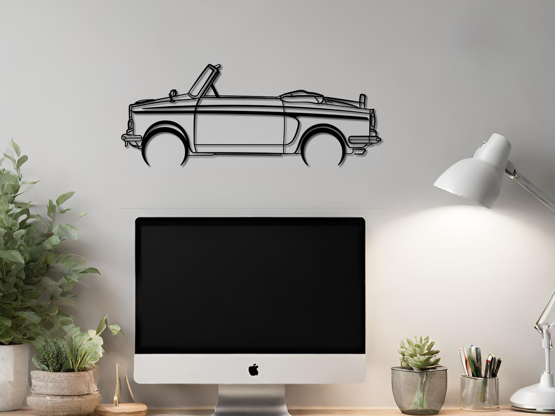 Bianchina cabriolet, Detailed Silhouette Metal Wall Art
