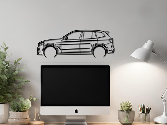 Modified X3 M Competition 2018, Detailed Silhouette Metal Wall Art