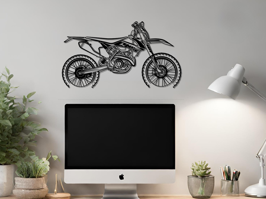 KTM EXC 450 F 2019, Detailed Silhouette Metal Wall Art