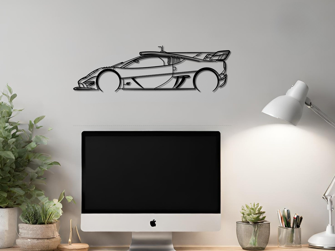 T50s Nikki Lauda, Detailed Silhouette Metal Wall Art