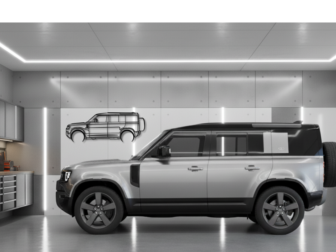 Defender 110 2022-2025 L663, Detailed Silhouette Metal Wall Art