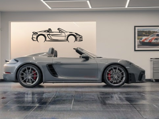 718 Spyder RS, Detailed Silhouette Metal Wall Art