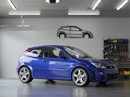 Focus RS 2003 , Detailed Silhouette Metal Wall Art