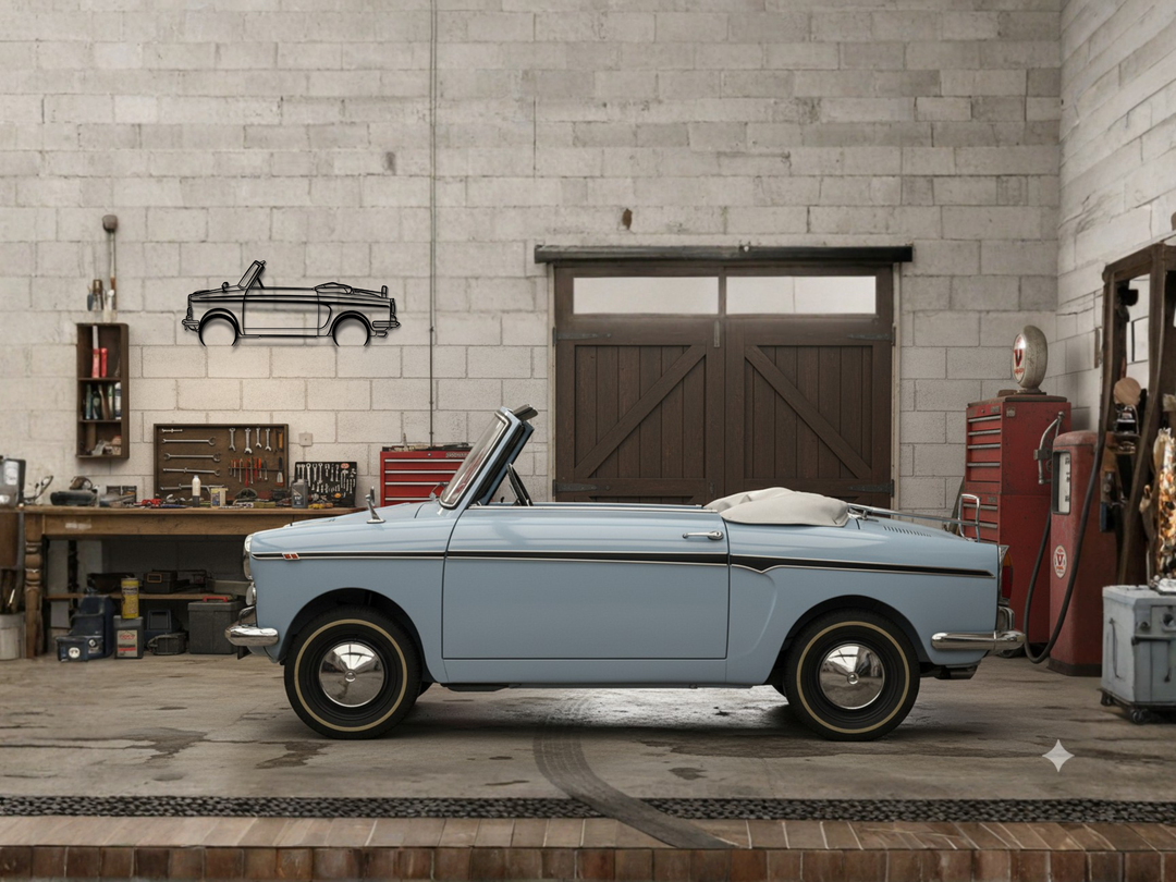 Bianchina cabriolet, Detailed Silhouette Metal Wall Art