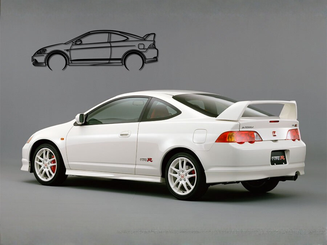 Integra Type-R DC5, Detailed Silhouette Metal Wall Art