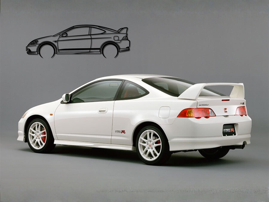 Integra Type-R DC5, Detailed Silhouette Metal Wall Art