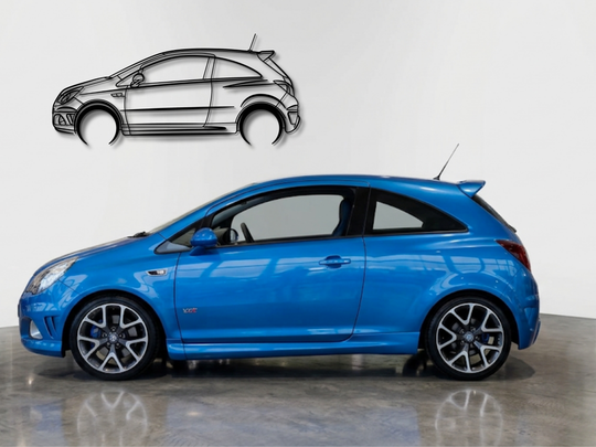 Corsa VXR, Detailed Silhouette Metal Wall Art