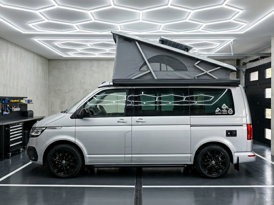 T6.1 Transporter Campervan, Detailed Silhouette Metal Wall Art