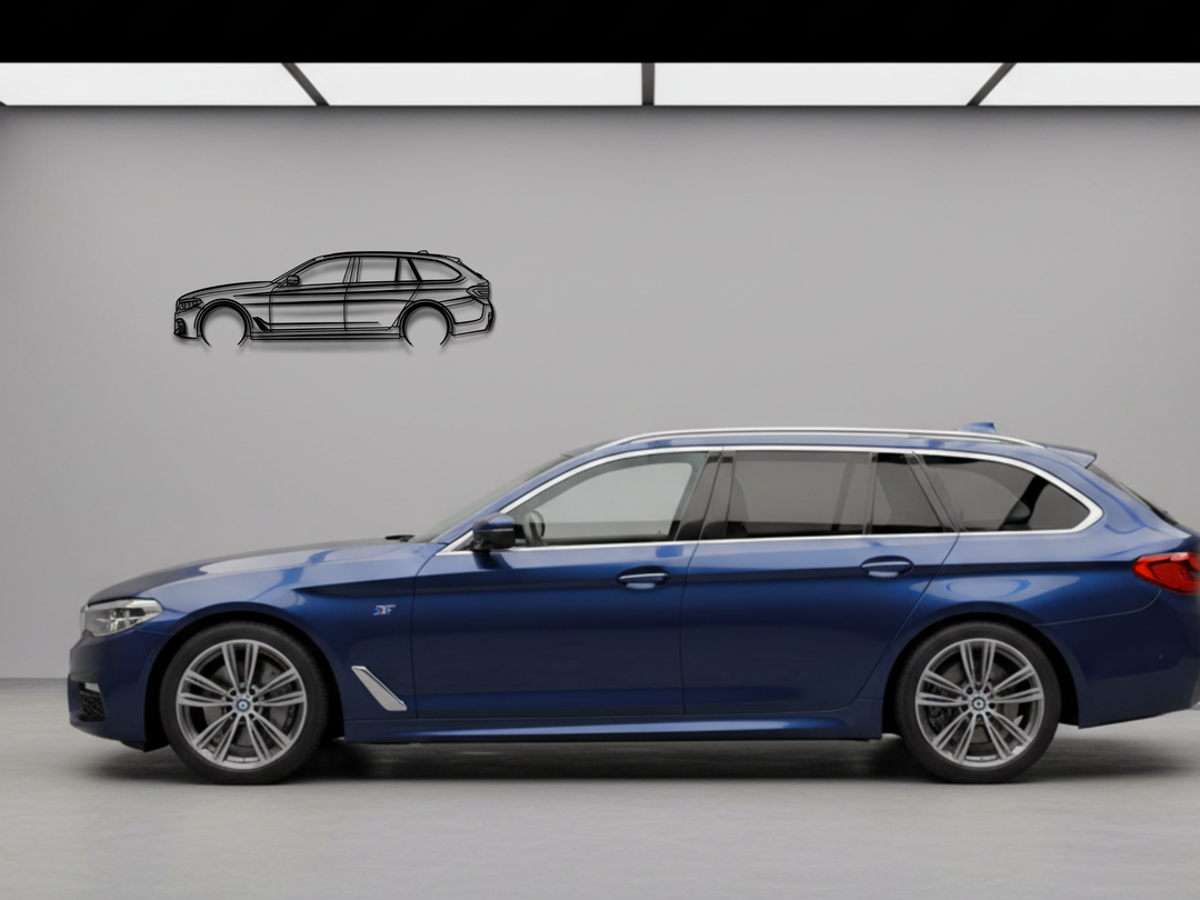 G31 5 Series Touring, Detailed Silhouette Metal Wall Art