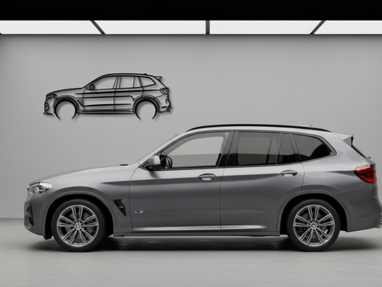 Modified X3 M Competition 2018, Detailed Silhouette Metal Wall Art