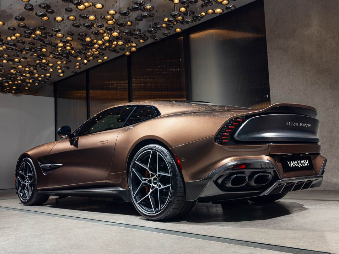 2025 Vanquish Rear Angle, Detailed Silhouette Metal Wall Art