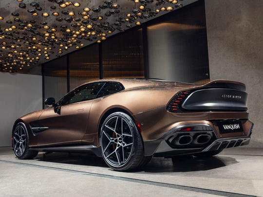 2025 Vanquish Rear Angle, Detailed Silhouette Metal Wall Art