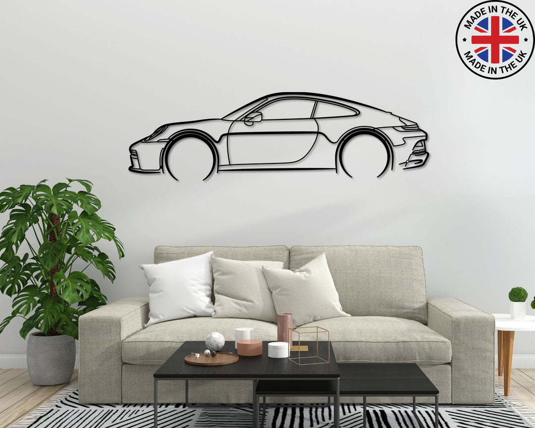 911 GT3 (Touring Package), Silhouette Metal Wall Art