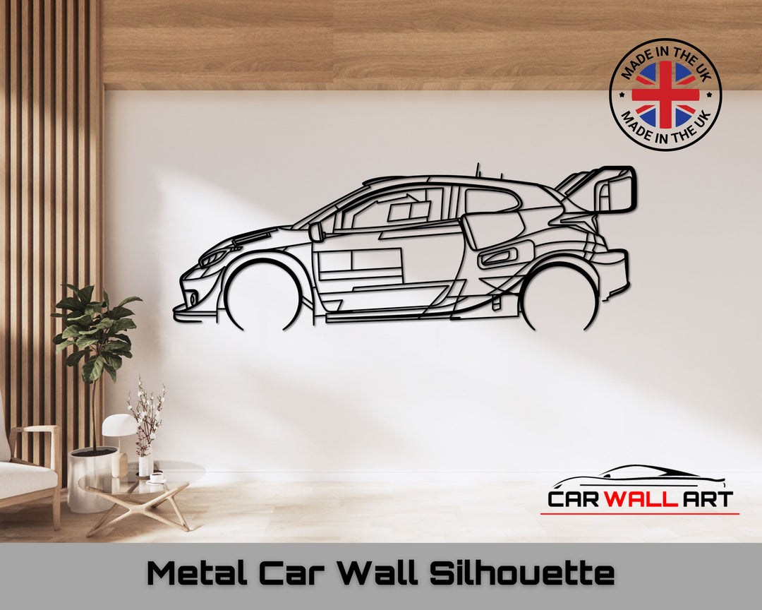 Yaris GR WRC 2022, Silhouette Metal Wall Art