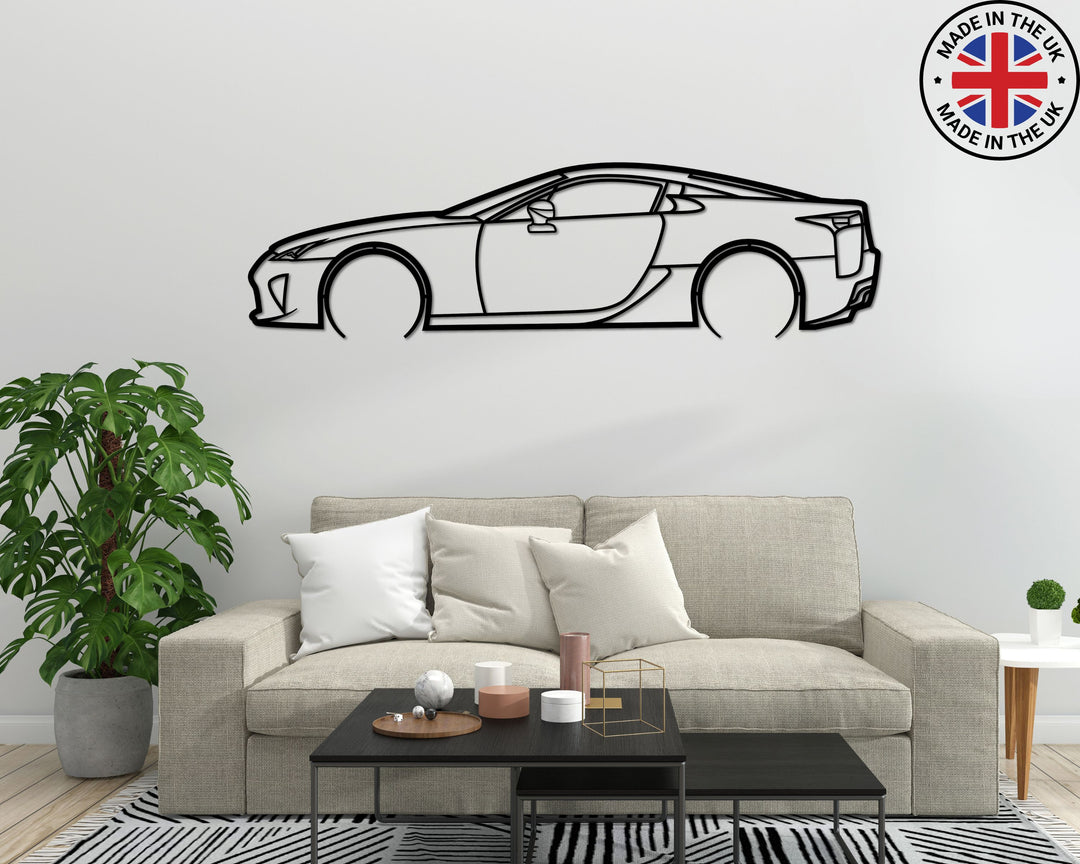 Lexus LFA Metal car silhouette wall art, side view 
